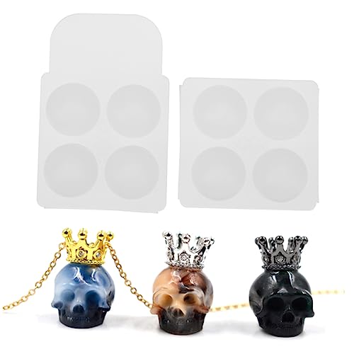 NUOBESTY 2 Stück Teiliges Silikonform Schädel Design Halloween DIY Resin Gießform für Schmuckherstellung Wiederverwendbar Waschbar Klein Praktische Handwerksform NUOBESTY 2 Stück Teiliges Silikonform Schädel Design Halloween DIY Resin Gießform für Schmuckherstellung Wiederverwendbar Waschbar Klein Praktische Handwerksform von NUOBESTY