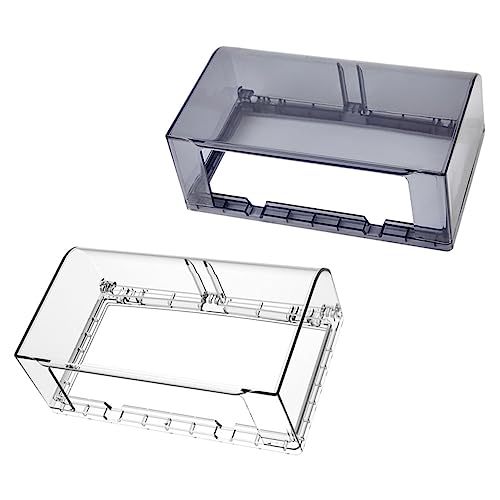 NUOBESTY 2 Stück Teiliges Wasserdichtes Steckdosen schutzgehäuse Modell Wandsteckdosenabdeckung Transparent und Schwarz Spritzwassergeschützt mit Kabeldurchführung und Selbstklebender von NUOBESTY