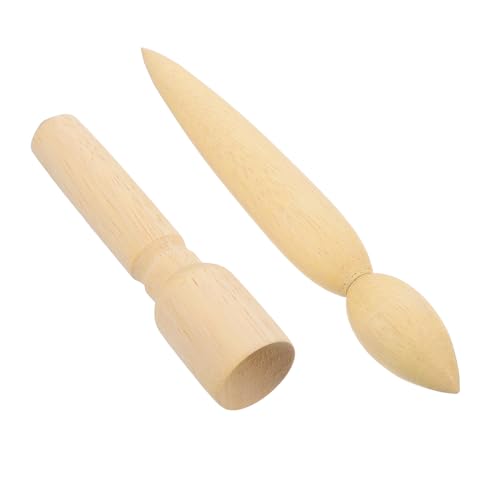 NUOBESTY 2 Stück Töpferwerkzeug Tragbares Holz Modellierwerkzeug für Töpferarbeiten Teekannen Auslaufformer Vielseitiges DIY Werkzeug für Anfänger und Profis zum Formen und Trimmen von von NUOBESTY