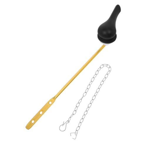 NUOBESTY 2 Stück Toilettengriff Ersatzset Schwarz mit Flapperkette Geräuscharm Langlebig für Frontmontage Toiletten Kompatibel Einfache Installation von NUOBESTY