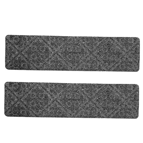 NUOBESTY 2 Stück Treppenmatte Matten Teppichläufer Für Treppen Treppenauflage Pads Tritt Treppenstufen Treppenpolster Waschbar Treppenläufer Teppich Fußmatte Teppiche Dunkelgrau Polyester von NUOBESTY