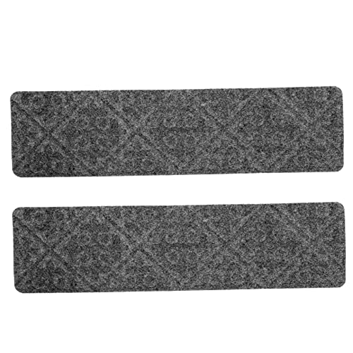NUOBESTY 2 Stück Treppenmatte Treppenauflage Treppenläufer Teppich Stufenmatten tritt Pads waschbar teppiche fußmatte Teppichunterlagen für Treppen Treppenstufen Teppich Dunkelgrau von NUOBESTY
