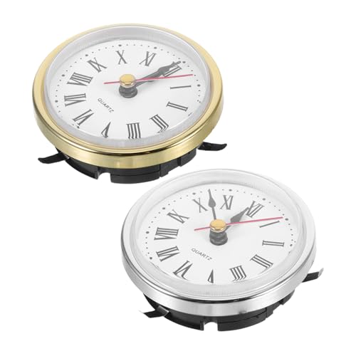 NUOBESTY 2stücke Uhrkopfeinsatz Runder Quarzuhrwerk Für Wanduhr Ersatz DIY Heimdekoration Minimalistischer Stil Präzisionsmechanismus Platzsparendes Design Robuste Konstruktion Geräuschlose von NUOBESTY