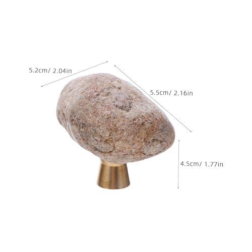 NUOBESTY 2 Stück Unregelmäßige Rock-förmige Schrankgriffe aus Naturstein mit Messingbasis Ergonomische Langlebige Möbelknöpfe für Kleiderschrank und Kommoden Vielseitige Design-akzente von NUOBESTY