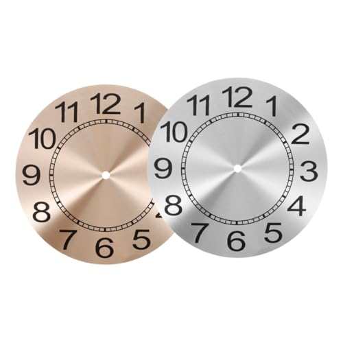 NUOBESTY 2 Stück Wanduhr Aluminium für DIY Uhren Metallisches Design Wetterfest für Schlafzimmer Küche Büro Moderne Uhrmacherzubehörteile von NUOBESTY