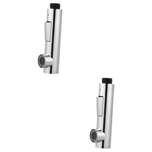 NUOBESTY 2 Stück Wasserhahn Sprinkler Ausziehbar Verchromt Langlebiger Küchen Spültischaufsatz Wassersparend Einfache Installation Glatte Oberfläche für Zuhause und Restaurant von NUOBESTY