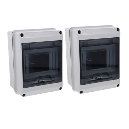 NUOBESTY 2 Stück Wege Verteilerkasten mit Transparentem Deckel Wetterfeste Outdoor Elektrobox für Stromverteilung Kompakt Platzsparend Einfache Montage Schutz für Büro Werkstatt Zuhause von NUOBESTY