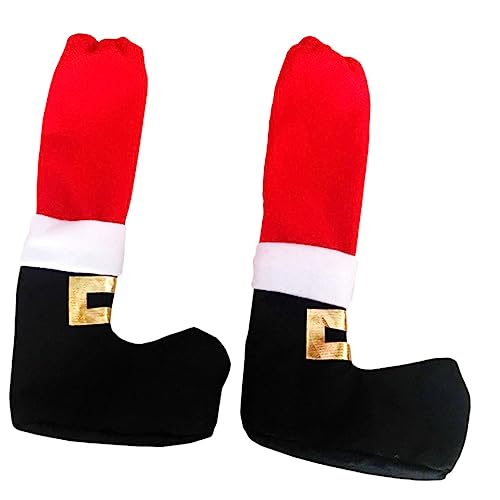 NUOBESTY 2 Stück Weihnachtliche Stuhlbeinsocken mit Lustigem Santa Robuste Stuhlbeinschoner für Esszimmerstühle Farbenfrohe Weihnachtsdeko für Festliche Wohnraumgestaltung von NUOBESTY