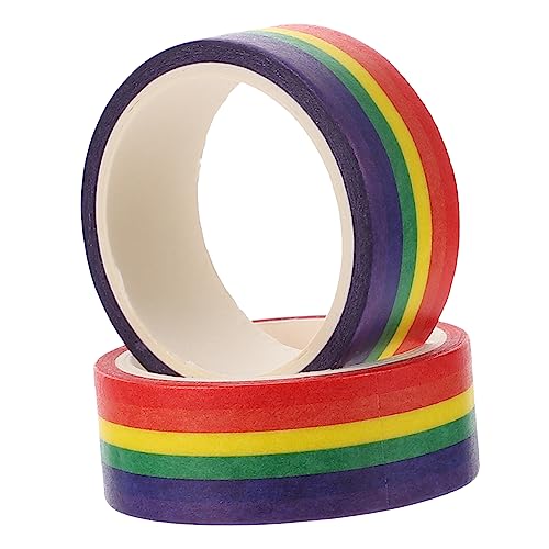 NUOBESTY 2 Stücke Handwerk Band Für Dekorative Streifen Washi Masking Tapes 6 Farbe Regenbogen Klebstoff Scrapbook Verpackung Aufkleber NUOBESTY 2 Stücke Handwerk Band Für Dekorative Streifen Washi Masking Tapes 6 Farbe Regenbogen Klebstoff Scrapbook Verpackung Aufkleber von NUOBESTY