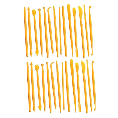 NUOBESTY 2 Werkzeuge Aus Ton Modelliermasse Bildhauerei Lufttrockener Ton Werkzeug Zum Bildhauen Von Ton Töpferwerkzeuge Ton Drahtschneider Ton-kit - Yellow Plastik von NUOBESTY