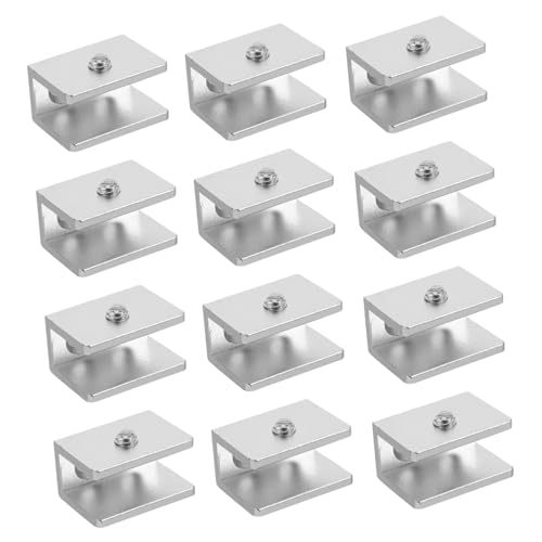 NUOBESTY 20 Stück Badezimmerpaneel Schrankstützklemmen Zur Befestigung Der Lagerung Aluminium Rahmenlose Platte Wandbefestigung Regalhalter Legierungshalterung Top Display von NUOBESTY