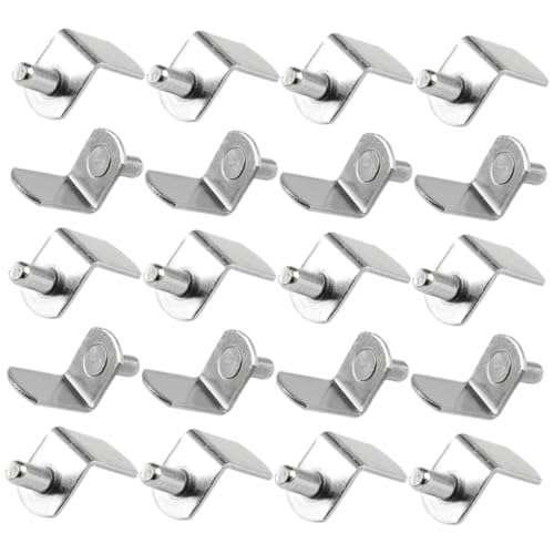 NUOBESTY 20 Stück Teiliges Metall Regalbodenträger Halterungen mit Hoher Tragkraft Stabile Einlegeboden Halter für Bücherregal Schrank Möbel Verzinkte Regalstützen für Holzregale von NUOBESTY