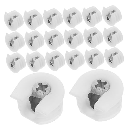 NUOBESTY 20 Stück Teiliges Möbelverbinder Set Weiß Versteckte Flache Verbindungselemente für und Schränke Einfache Montage Kompatibel Langlebige Möbelbefestigung für Wohn und von NUOBESTY