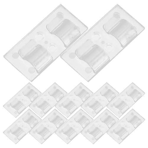 NUOBESTY 20 Stück selbstklebende Kabelclips, transparente Kabelhalter, Wandkabel-Organizer, Kabelaufbewahrung für unter dem Schreibtisch, Auto, PC, Weihnachtsgurt, Lichterkette, drinnen und draußen von NUOBESTY