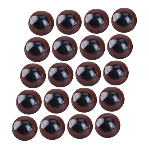 NUOBESTY 20stücke Sicherheitsaugen Für Teddybären Braune Kunststoff-augäpfel Zum Basteln Große Augen Für Stofftiere Und Amigurumi-Puppen Wimpern Für Kunstpuppen Zum Häkeln von NUOBESTY