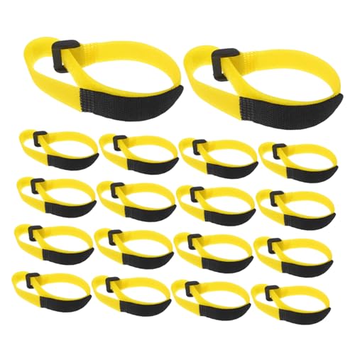 NUOBESTY 24 Stück Wiederverwendbare Kabelbinder Verstellbare Klettverschlüsse aus Flexiblem Material Witterungsbeständig und Robust für Kabelmanagement und Ordentliche Aufbewahrung Gelb von NUOBESTY