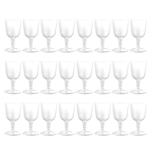 NUOBESTY 24pcs Kunststoff Weingläser Partei Einwegbecher Kunststoff Stemware Weingläser Tassen von NUOBESTY