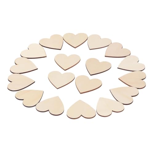 NUOBESTY 25 Stück Herz Holzscheiben mit Rinde Natürliche Holzrohlinge für DIY Basteln Scrapbooking Bemalbar Beidseitig Glatt Holzherzen Dekoration von NUOBESTY