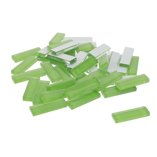 NUOBESTY 2Er-Pack Glas Mosaikfliesen Rechteck Grün ca Kristall Glasstücke DIY Bastelmaterial für Anfänger Wanddeko Bilderrahmen Lampen von NUOBESTY