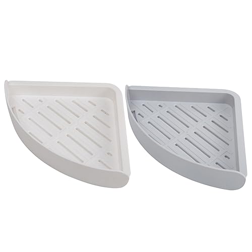 NUOBESTY 2Stücke Eckregal Für Badezimmer Teiliges Triangular Toiletry Storage Rack Kein Bohren Erforderlich Platzsparend von NUOBESTY