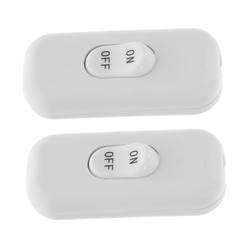 NUOBESTY 2Stücke Inline Schalter Minimalistischer Tischlampenschalter für Schlafzimmer Esszimmer und Wohnzimmer und Zuverlässig Einfache Installation Langlebige von NUOBESTY