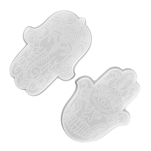 NUOBESTY 2st Tischform Hamsa Silikonformen Bad Form Ablagefach Hamsa Tablett Harz Palmenform Hand Von Formen Aschenbecher Harz Silikon Fatima Schmuck Kieselgel Weiß von NUOBESTY