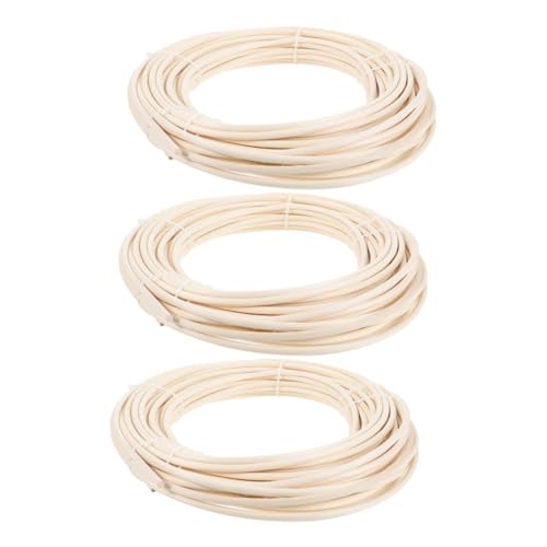 NUOBESTY 3 Rollen Rundes Korbgeflecht: 5 Mm, 250 G, Spule, Korbflechtrohr – Rattanmaterial Für Die Stuhlherstellung – DIY-möbelreparaturzubehör – Einfach Zu Weben von NUOBESTY