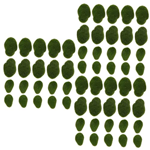 NUOBESTY 3 Sätze Künstlicher Moosstein Moospflanzer Gartenkugeln Künstliches Moos Kunstrasen Kuppelmoos Dekorative Gartenkiesel Simulationstopf Gartenmoos Künstliche 24 Stück * 3 von NUOBESTY