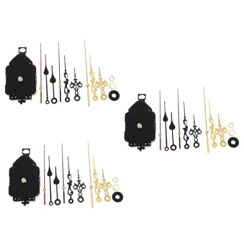 NUOBESTY 3 Sätze Quarzwand Teile betrieben Flur Mantel Ersatz Hände wanduhr Wand-DIY-Uhrwerk Quarzuhrwerk selber Bauen Uhrwerk reparieren Pendel-Quarzuhrwerk Plastik von NUOBESTY