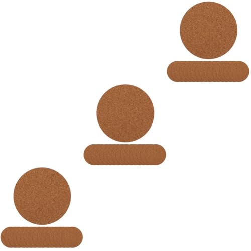 NUOBESTY 3 Sätze Untersetzer Aus Kork Untersetzer Untersetzer Barmatten Platte Rund Korktafel Korkbrett Runde Körbchenpolster Praktischer Kaffeeuntersetzer Light Brown 60 Stück * 3 von NUOBESTY