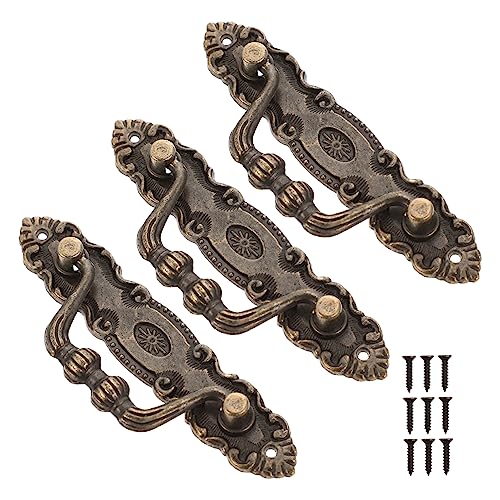 NUOBESTY 3 Sätze Zinklegierung Schubladengriffe Vintage Möbelgriff für Küchenschränke und Kommoden Einfache Installation Robustes Design Retro für Ihr Zuhause von NUOBESTY