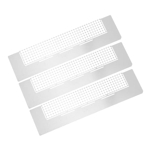 NUOBESTY 3 Stück Diamant-Mal werkzeug set Dimond Art Tools handwerkliche Werkzeuge Mesh-Lineal-Tool Mallineal-Werkzeug Edelstahlmaschenlineale Lineal aus Stahl Rostfreier Stahl Silber von NUOBESTY