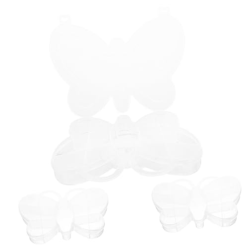 NUOBESTY 3 Stück Schmetterlings Aufbewahrungsboxen Kunststoff Transparente Organizer für Perlen Schmuck und Kleine Teile für Handwerk und Zubehör von NUOBESTY