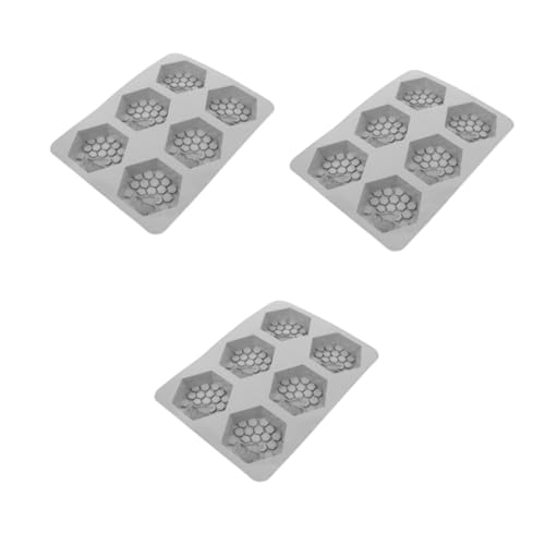 NUOBESTY 3 Stück Silikon Wabenform für Seife Vielseitige Backform für Schokolade Mousse und Kuchen Spülmaschinenfest Ofen und Gefrierschrank Geeignet Einfach zu Reinigen Entnehmen von NUOBESTY