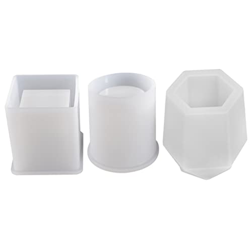 NUOBESTY 3 Stück Teiliges Silikonform für DIY Stifthalter und Pinselbehälter Flexible Langlebige Epoxidharz Gießform Sicher und Einfach zu Entformen für Kreative Bastelprojekte und von NUOBESTY