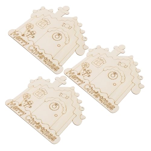 NUOBESTY 3 Stück Teiliges Unbemalte Holz-christbaumschmuck Hauskranz mit Aufhängeschnur DIY Malbare Weihnachtsdekoration aus Naturbelassenem Holz für Kreative Bastelarbeiten und Festliche NUOBESTY 3 Stück Teiliges Unbemalte Holz-christbaumschmuck Hauskranz mit Aufhängeschnur DIY Malbare Weihnachtsdekoration aus Naturbelassenem Holz für Kreative Bastelarbeiten und Festliche von NUOBESTY