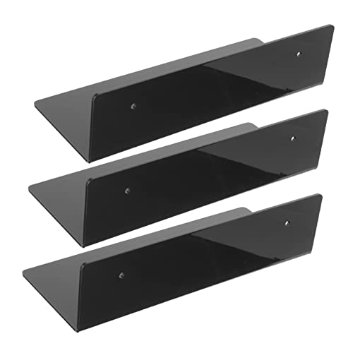 NUOBESTY 3 Stück Teiliges Wandregal aus Acryl Selbstklebendes Schweberegal für Badezimmer und Büro Dekorativ und Funktional ohne Bohren für Bücher und Pflanzen von NUOBESTY