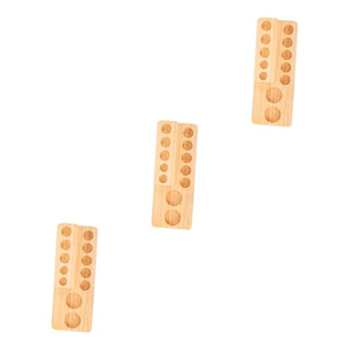 NUOBESTY 3 Stück lagerregal aus Holz flaschenregal aromatherapie Luftbefeuchter Ölspray ätherische öle rundes Tablett für ätherisches Öl unverzichtbarer Flaschenständer Beige von NUOBESTY