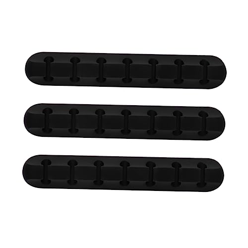 NUOBESTY 3 Stücke Teiliges Kabelaufbewahrung Schreibtisch Kabelorganizer aus Flexiblem für Zuhause Büro Schwarz mit Selbstklebendem Design für Einfache Montage Kabelsortierung von NUOBESTY