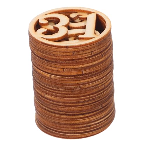 NUOBESTY 31 Stück Teiliges Holznummern Unbearbeitete Zahlenausschnitte Natürliche Holzornamente Zum Bemalen Für DIY Bastelprojekte Hochzeit Weihnachtsdeko von NUOBESTY
