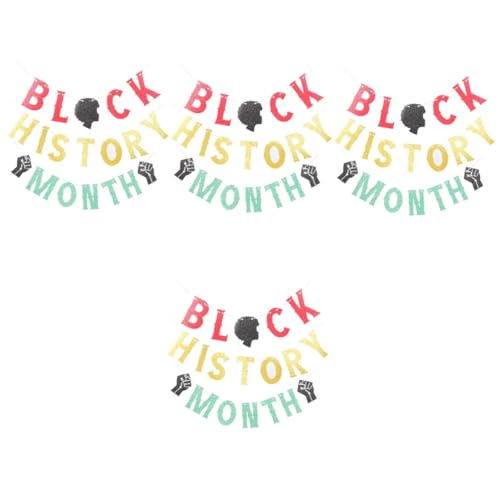 NUOBESTY 4 Sätze Banner Set Afrikanische Dekoration Feiertagsbanner für und Außenpartys Kreative und Auffällige Gestaltung für Monatsthema Feiern von NUOBESTY
