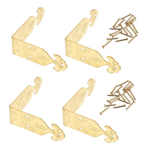 NUOBESTY 4 Sätze Messingfarbene Kupfer eckschutzleisten für Schmuckschatullen Doppelseitig Retro Antik Langlebig und Einfach zu Montieren Schützt und Verschönert Schmuckbox Ecken von NUOBESTY