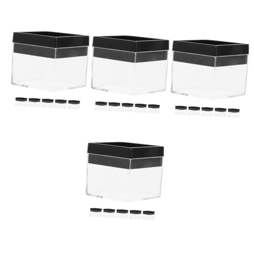 NUOBESTY 4 Sätze Mineralische Standardbox Klarsicht-probenetui Würfel Zugunsten Boxen Pflanzen Vitrine Ring Klarer Anzeigewürfel Geld Aufbewahrungsboxen Abschließbar Schmuck P.s 6 Stück * 4 von NUOBESTY