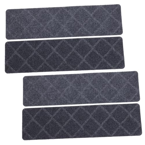NUOBESTY 4 Stck. Rutschfeste Trittmatte Drinnen Treppenstufenabdeckungen Treppengreifer Treppenteppichstreifen Treppenmatten Treppenteppiche Schritt Nicht Stufenmatten Polyester Dunkelgrau von NUOBESTY
