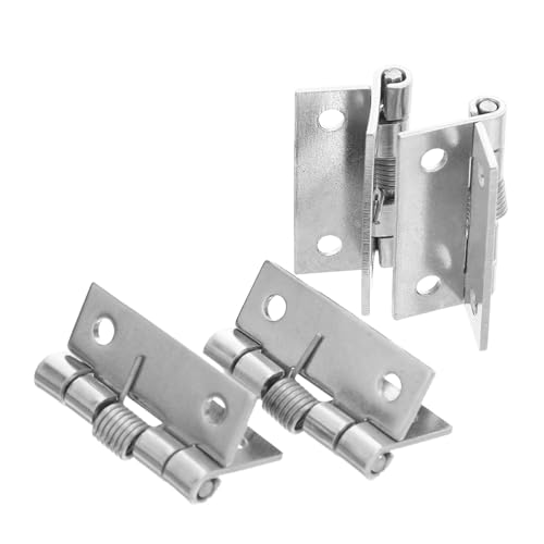 NUOBESTY 4 Stück Edelstahlfederscharniere Marine Edelstahlscharniere Federdeckelscharnier Verstecktes Scharnier aus Edelstahl Scharniere für Küchenschränke Rostfreier Stahl Silber von NUOBESTY
