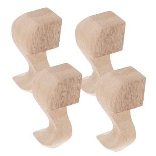 NUOBESTY 4stücke Teilige Holz-möbelbeine Massivholzbeine Mit Schnitzereien Ersatzfüße Für Tische Schränke Und Nachttische Im Europäischen Stil Stabil Und Formbeständig von NUOBESTY