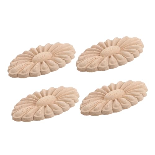 NUOBESTY 4 Stück Handgeschnitzte Holzapplikationen für Möbel Unbehandelte Blütenornamente zur Dekoration von Schrank Kommode und Bett Einfach Anzubringen und Vielseitig Einsetzbar NUOBESTY 4 Stück Handgeschnitzte Holzapplikationen für Möbel Unbehandelte Blütenornamente zur Dekoration von Schrank Kommode und Bett Einfach Anzubringen und Vielseitig Einsetzbar von NUOBESTY