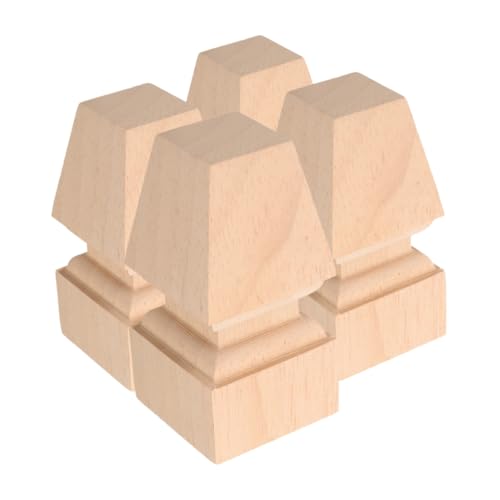NUOBESTY 4 Stück Holz Möbelbeine Geschnitzte Sofafüße Stabile Tischbeine für Kommoden Hochwertige Holzfüße für Möbel zur Verbesserung des Wohnambientes von NUOBESTY
