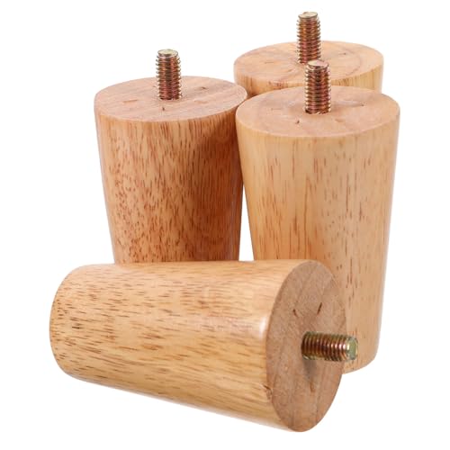 NUOBESTY 4 Stück Möbelbeine Aus Massivholz Möbelfüße Kommode Beine Möbelbein -Riser Sofabeine Tauschen Stuhlbeine Holztischbeine Holzbeine Bein Für Möbel Hölzern Khaki von NUOBESTY