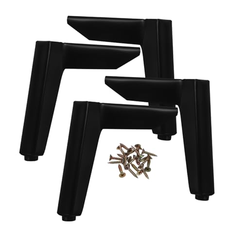 NUOBESTY 4 Stück Möbelbeine Stuhlbeine Rumpfbeine Bettbeine Bankbeine Beistelltischbeine Couch Beine Bücherregalbeine Kabinettsbeine Kommode Beine Ersatz-couchbeine Black Kohlenstoffstahl von NUOBESTY